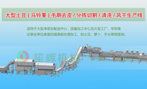 城南连续式土豆去皮清洗切割风干生产线